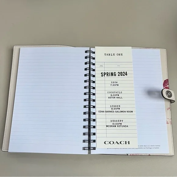 Coach Lip Print Glovetanned Leather Refillable Notebook Cover Journal - Picture 4 of 13